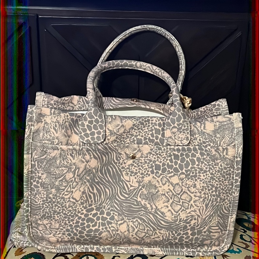 Cato Brand Tote Bag with extra crossbody. Animal print NWT